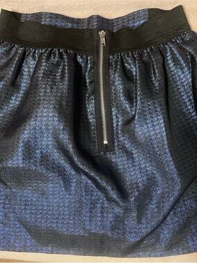 Charlotte Russe Black and Blue Houndstooth Metallic Mini Skirt with Pockets!
